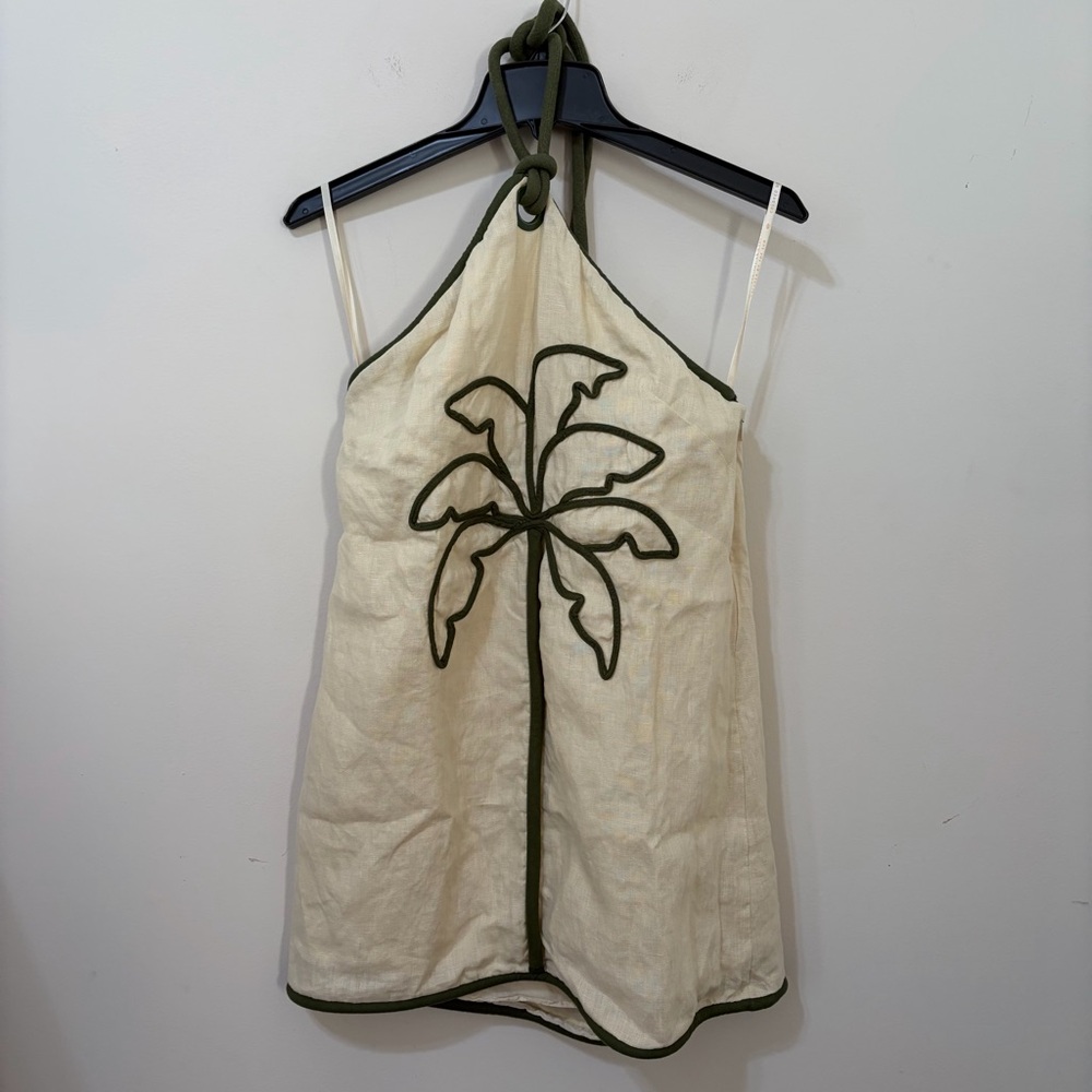 Farm Rio Coconut Halter Linen Mini Dress - Picture 8 of 11